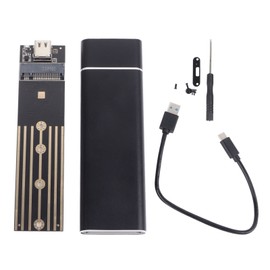 M.2 NGFF3.1 SSD Enclosure NGFF3.1 Aluminum Alloy Hard Drive Enclosure for 2230 2242 2260 2280 SSD for Windows for Android Black