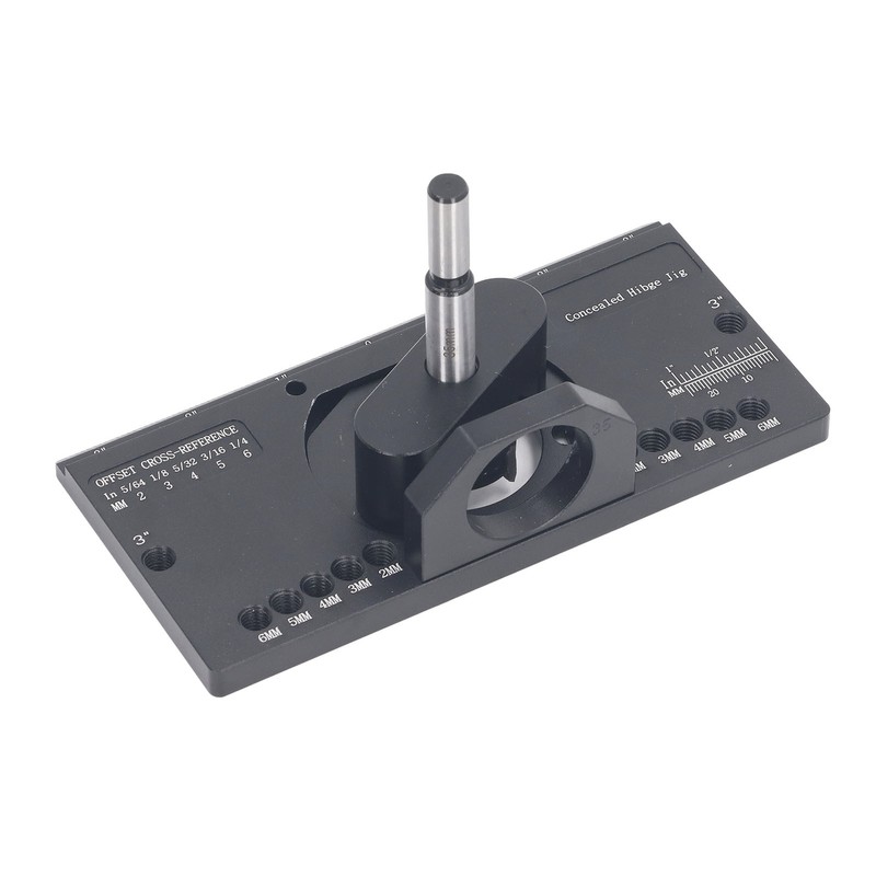 35mm Concealed Hinge Jig Kit Aluminum Alloy Drilling Depth Adjustable