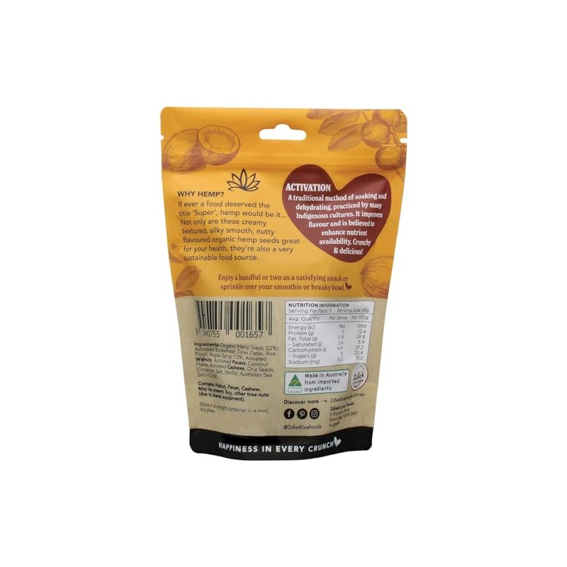 2Die4 Live Foods Activated Organic Salted Maple 200g