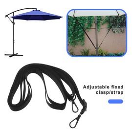 SG Store Set of 4 Fixed Straps Wind Protection for Large Cantilever Parasols, Crank Umbrellas, Suitable for Parasol, with Locking Screw, Black