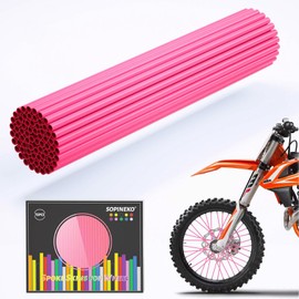 72Pcs Spoke Skins Covers Spoke Wraps Wheel Decoration for Motorcycle Bicycle Dirt Bike Wheelchair(Pink)