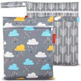 HOMYBABY® Wet Bag [x2] - Waterproof Fabric Bags - Wetbag Nursery - Wetbag Cloth Nappies - Wet Bag Nursery - Laundry Bag Children's Cards, Set C, Garment bag