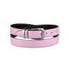 Concitor Reversible Men's Belt PINK & Black Bonded Leather Silver-Tone