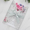 25Pcs Silver Glitter Wedding Invitations, Party Invitations Kits Envelopes RSVP