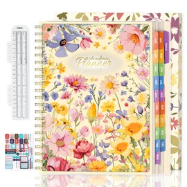 Witsbrez 19 Months Academic Year Planner 2025 - 2026, Jun.25 - Dec.26 School Weekly and Monthly Planning Book with Colorful Tabs, 8.5" x 11" Hardcover College Daily Calendar Organizer for Student Teacher (Floral)