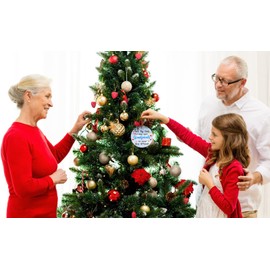 WaaHome Side by Side Or Miles Apart Grandparents are Always Close at Heart Christmas Ornaments, Christmas Grandparents Gifts from Grandkids, Grandma Grandpa Ornaments for Christmas Tree Decorations