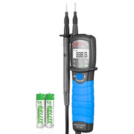 Voltage Tester, Continuity Tester, GOLDCHAMP 12V-690V AC/DC Voltage Tester, Phase Tester, Two-Pole IP65 Waterproof LCD Display, Electronic Tester