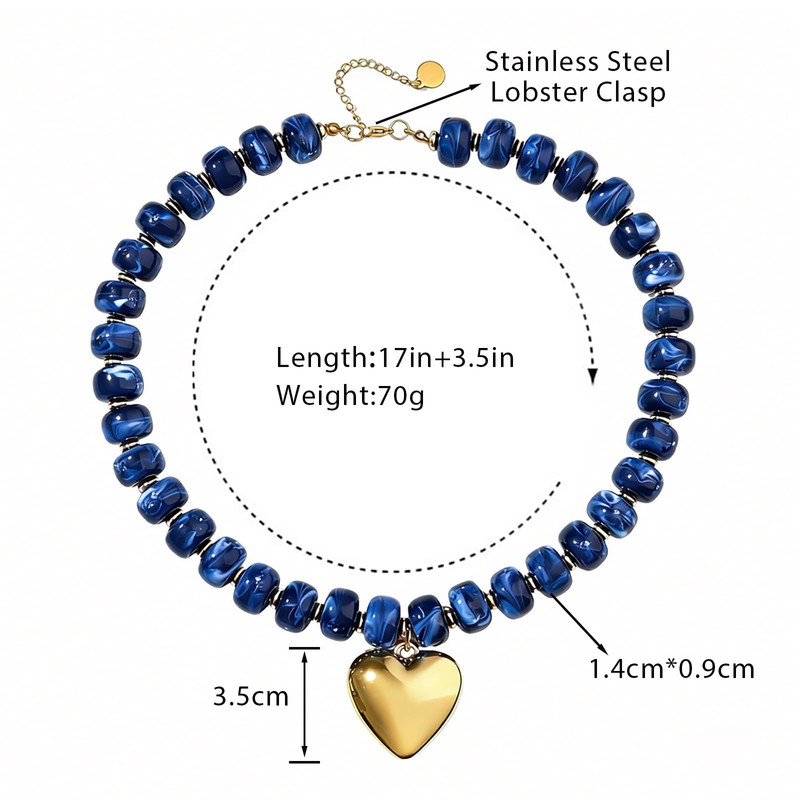 joymiao Beaded Necklace for Women Chunky Beaded Necklace Big Bead