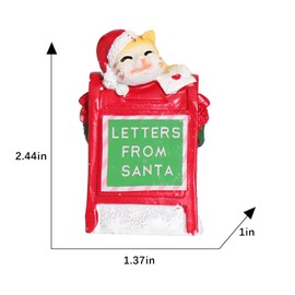 UMESONG Christmas Village Accessories Cat Mailbox Village Set Cute Kitty Collection Resin Statues for Vacations Home Christmas Decorations
