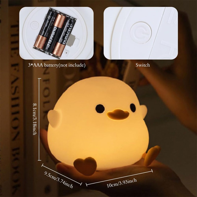 IFTHFOUR DoDo Duck Night Light, LED Cute Silicone Dimmable Nursery