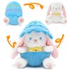 IUTOYYE Easter Bunny Cuddly Toy with Removable Easter Egg Bowl,
