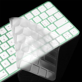 Keyboard Cover Skin for 2024 2023 2021 Apple iMac 24 inch Magic Keyboard M4 M3 Chip, iMac 24 inch/Mac mini Accessories, Apple Magic Keyboard MK293LL/A A2449 & MK2A3LL/A A2450 Protector-Transparent