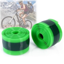 Xiciki Bike Tyre Liner 2 Pcs, TPU Anti-Puncture Tyre Tape, Bike Inner Tube Protector, Bicycle Tube Flat Protector, Green And Dark Green, Compatible with 12" 16" 18" 20" 24" 26" 27.5" 29" Tyres