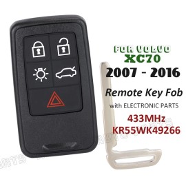 KeylessAutoParts KR55WK49266 433MHz for Volvo XC70 2007 2008 2009 2010 2011-2016 Remote Key Fob