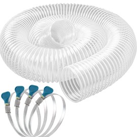 Qucship PVC Dust Collection Hose 4" x 10', Puncture-Resistant, Flexible Clear PVC Fume Hose with Carbon Steel Wire Coil for Dust Collection Systems