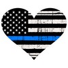 Thin Blue Line Heart/Single / 5" Tattered American Flag Police