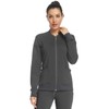 JEYONG Women's Zip Front Warm-Up Jacket (Pewter Color, Medium, m)