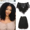 AIKAUR Afro Kinky Curly Clip In Extensions, 100% Brazilian Reamy