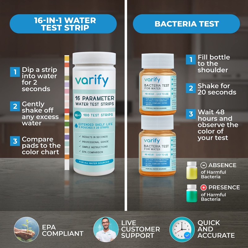 Varify 17in1 Complete Drinking Water Test Kit - 100 Strips