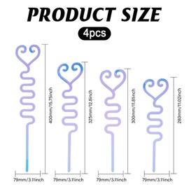 CHGCRAFT 4pcs Colorful Acrylic Love Wave Trellis Garden Trellis for Decorative Potted Climbing Vines and Flowers for Indoor and Outdoor Use, Heart