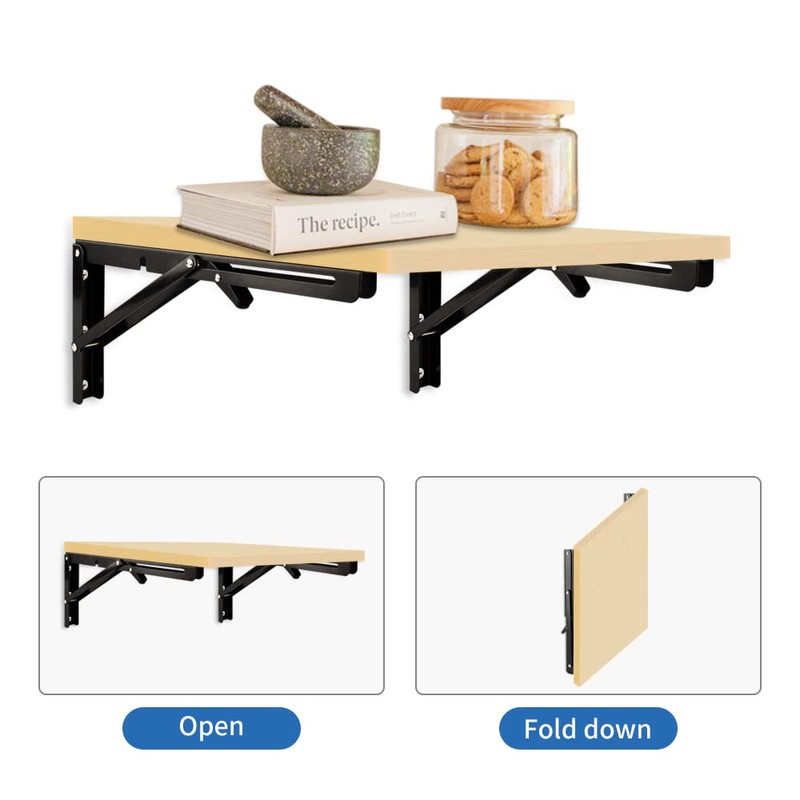VinBee Shelf Brackets - Metal Folding Shelf Brackets for Home,