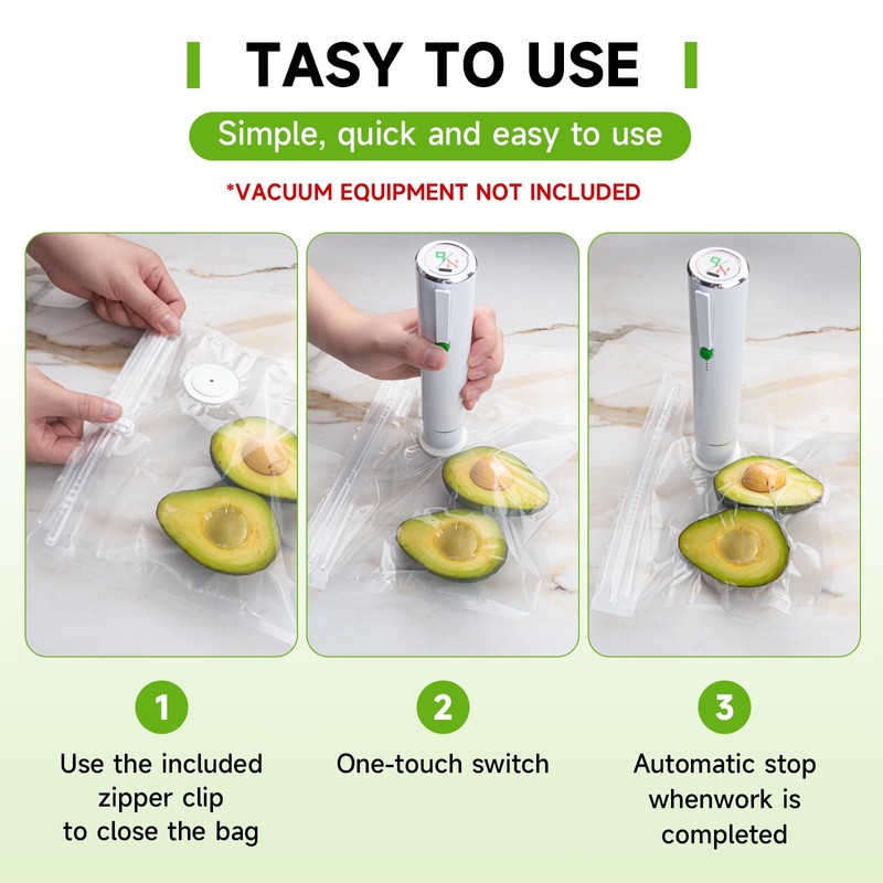 Vixino Vacuum Sealer Bags, 30 Reusable Vacuum Sealer Bags for