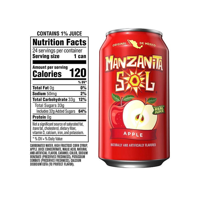 Manzanita Sol Soda Apple 12 fl. oz., 24 pk.
