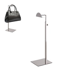 Cyrank Handbag Stand Made of Stainless Steel, Adjustable Purse Stand, Handbags Stand, Multi-Purpose Handbags, Storage, Bag Stand, Jewellery Stand, Stable Flat Base, Single Hook (01)