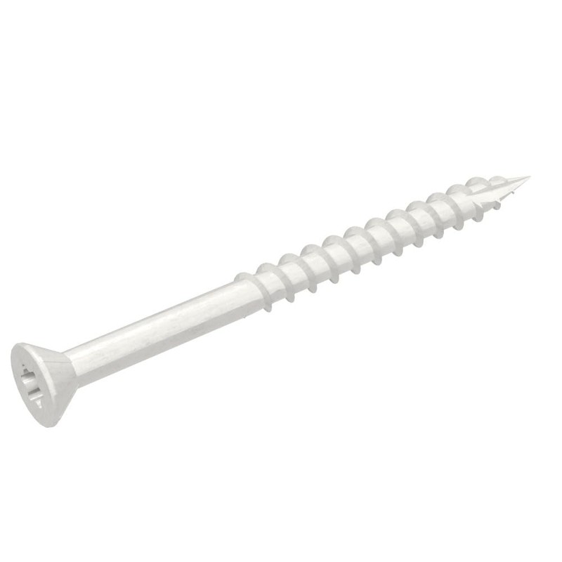 Grip-Rite P212STWH40, PrimeGuard Plus #9 x 2-1/2" White Trim Screws,