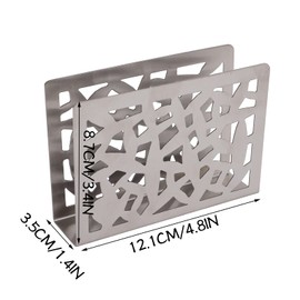 Servilletero de Mesa, Servilleteros de Acero Inoxidable para Cocina Mesa de Comedor Porta Soporte Organizador Dispensador de Pañuelos Vertical Esmerilado para Restaurante Habitación (Plata)