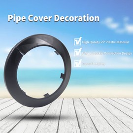 MroMax Fit for 3.5 inch Outer Diameter Flange Water Pipe Cover Decoration Black Pipe Cover Radiator PP Plastic 90mm Rosette Collar for Wall Pipe Pipe Decoration 6 Pieces