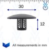 VVO Fasteners Black Plastic Clips Wheel Housing Trim and Rear