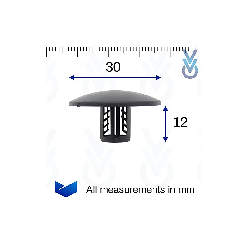 VVO Fasteners Black Plastic Clips Wheel Housing Trim and Rear