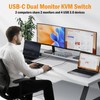 USB-C KVM Switch, 8k@60HZ KVM Switch 2 Monitor 2 Computers