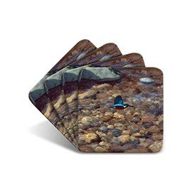 Kingfisher River Drinks Coasters by Wildlife Artist Julian Friers - Set of 4 Kingfisher Coasters - Non-Slip, Cork Table Coasters
