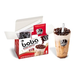 J WAY LOCAL FLAVOR Instant Boba Bubble Pearl (Classic Milk Tea with Brown Sugar Boba, 6 Servings)