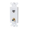 BUPLDET Coax CAT6 Wall Plate Insert - Ethernet Coaxial Insert