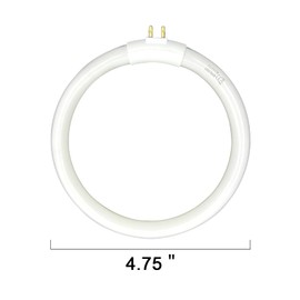 (2pack) 4.75’’ T4 Type 12W 6400K Circular Bulb Replacement for Magnifier Desk Light,Vanity Magnifying Makeup Mirror,Daylight 6400K Fluorescent Lamp