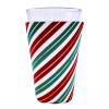 Coolie Junction Christmas Stripes Pattern Pint Glass Coolie , Holiday