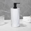 Indecor Home Resin White Marbled Body Wash Engraved Bottle Refillable