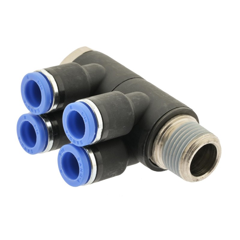 IQS 4-Way Distributor Multiple Distributor with Male Thread R 1/2
