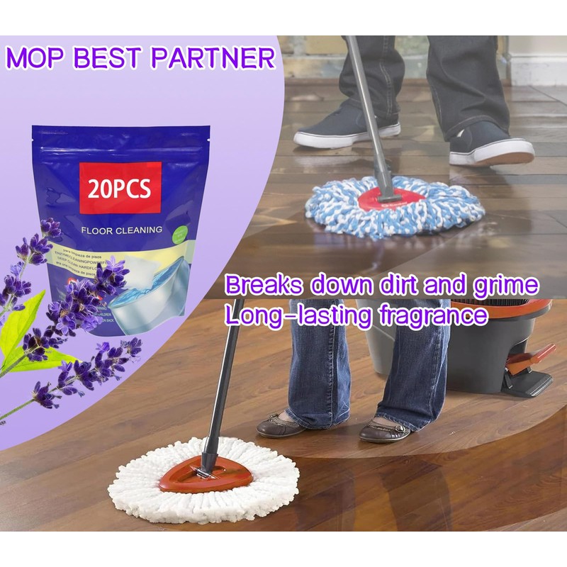 TETEPV Hard Floor Cleaner,Lavenger Scent 20 Count (1Pack) Made From