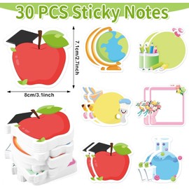 LimCryspp 6 Packs 180 Cute Sticky Notes, Fun Notepad Stickers for Children and Teenagers, School Classrooms, Office Supplies, Classrooms (A)