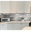 5 - Sheets Peel and Stick Wood Metal Tile Backsplash,