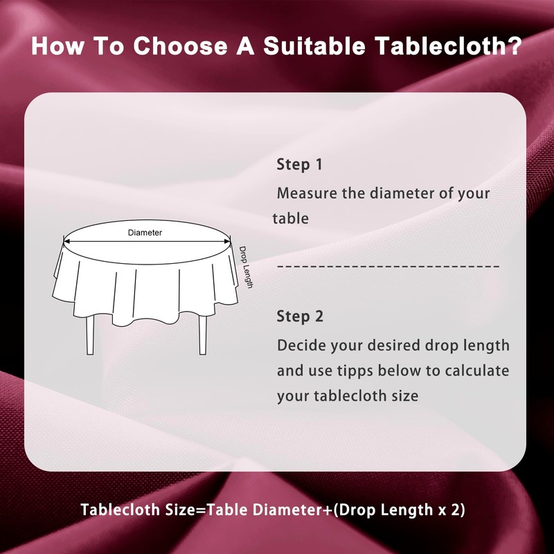 DWCN Round Tablecloth Round Table Cloth 140cm Diameter Wipeable Tablecloths