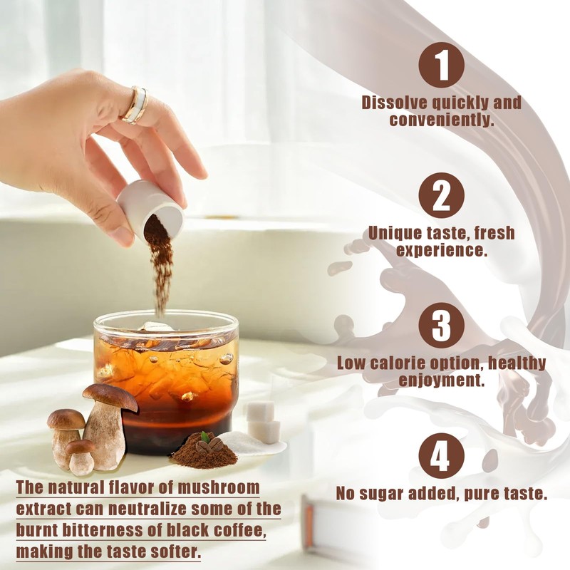 Mushroom Coffee, Instant Black Coffee, Organic Mushroom Coffee, Classic Instant
