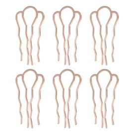 Lurrose 6pcs 4 Teeth Hair Combs Pins Metal Side Combs DIY Hairpins Updo Accessory for Girls Woman Long Hair (Golden)