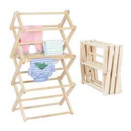Pennsylvania Woodworks Clothes Drying Rack: Solid Maple Hard Wood Laundry Rack for Baby Clothes, Hand Towels, Delicates & More, Durable Small Folding Drying Rack, Made in USA, No Assembly Needed