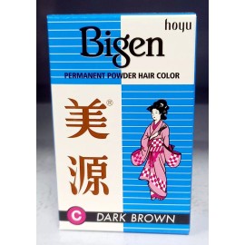 Bigen Permanent Powder Hair Color Dark Brown (2 Packs x 6g)