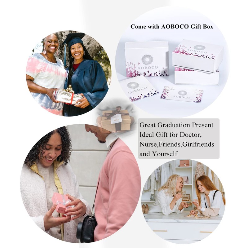 Aoboco Sterling Silver Necklace with Stethoscope and Infinity Heart Pendant,